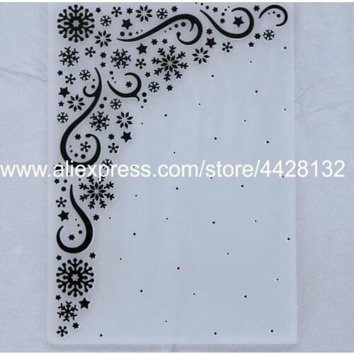 Merry Christmas Snowflake Corner Plastic Embossing Folder For Scrapbook DIY Album Card Tool Plastic Template 10.4x14.6cm 9081660