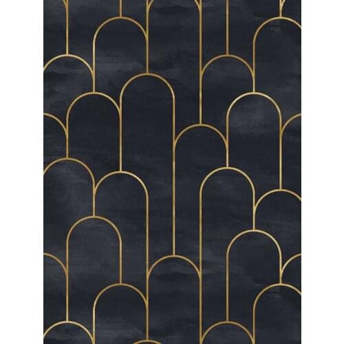 Black Gold Metal Arc Self Adhesive Wallpaper Peel And Stick Contact Paper Bedroom Wall Renovation Furniture Renovation Stickers