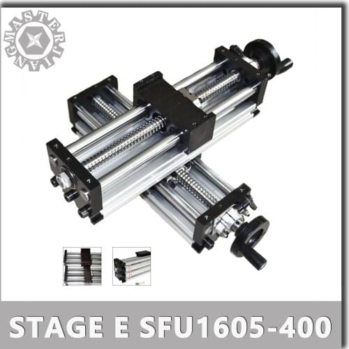 Stage E SFU1605-400mm Travel Length Linear Guide Rails CNC NHK90 Manual Linear Actuator System Module Table Ballscrew Sliding