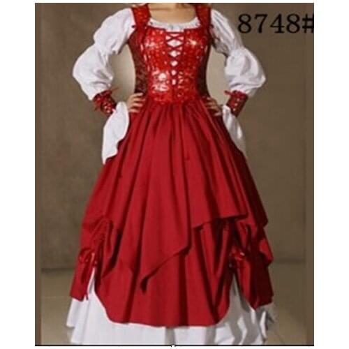 SEXY WOMEN DELUXE COSTUME Renaissance Medieval Gown Maid Marion Fancy Dress Tudor Queen Princess Costume halloween party costume