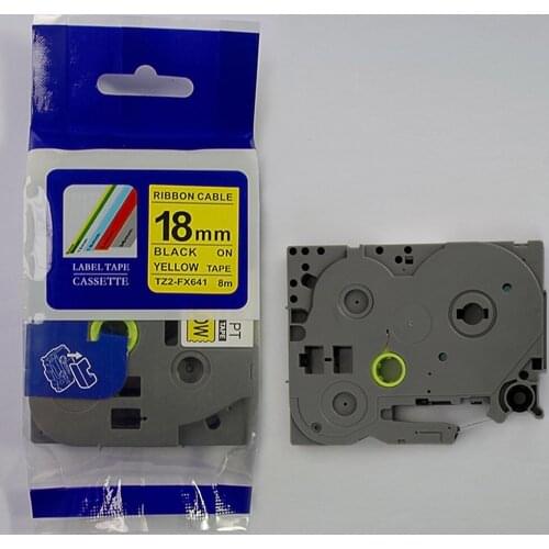 Compatible brother label tape tze tz tape Tze641 tz641 tze 641 18mm*8m black on yellow Tze-641 tz 641 P-touch Ribbon label maker