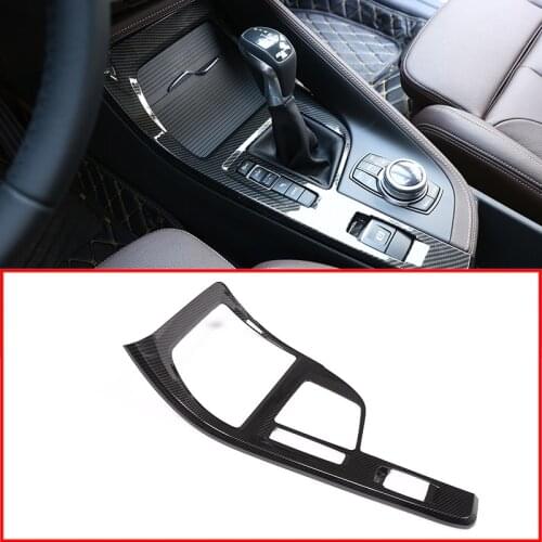 Carbon fiber For BMW X1 F48 2016-19 ABS Chrome Center Console Decoration Frame Cover Trim For BMW X2 F47 2018 left hand drive
