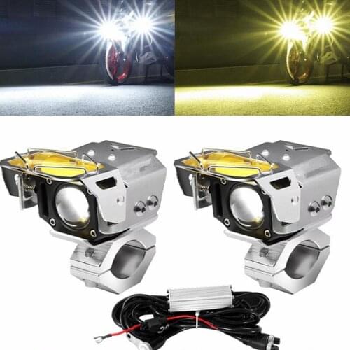 Yellow White Lights Universal Motocycle Fog Lights LED Auxiliary Fog Light Driving Lamp For BMW R1200GS/ADV K1600 R1250GS F800GS