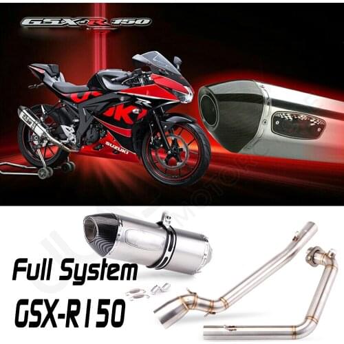 Motorcycle Exhaust Muffler Escape Slip On Full System For SUZUKI GSXR150 GSXS150 GSX-S GSX-R 150 2017 -2021 Exhaust