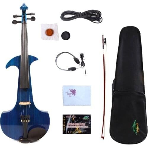 Yinfente 4/4 Electric Viola Silent Sweet Tone Free Case+Bow #EV19 black 16 inch
