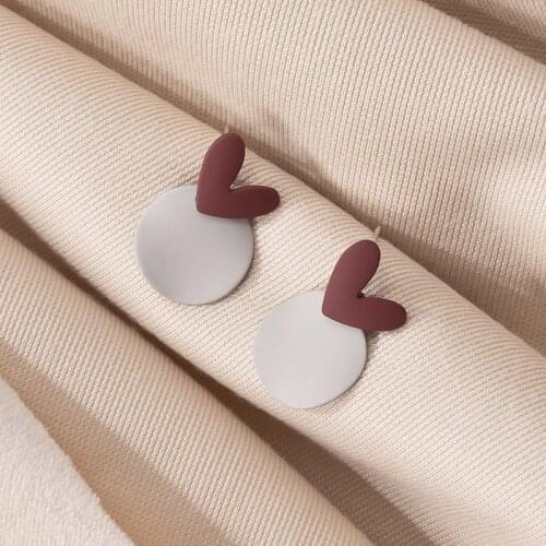 Womens Earrings Korean Acrylic Drop Earrings for Women Statement Geometric Round Gold Earring 2021 Fashion Trend Female Jewelry