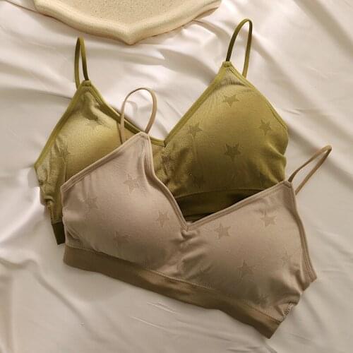 Modal Sweet stars Seamless bras women wire free Spaghetti straps bra traceless young girl Sleep underwear bralette YSH1907