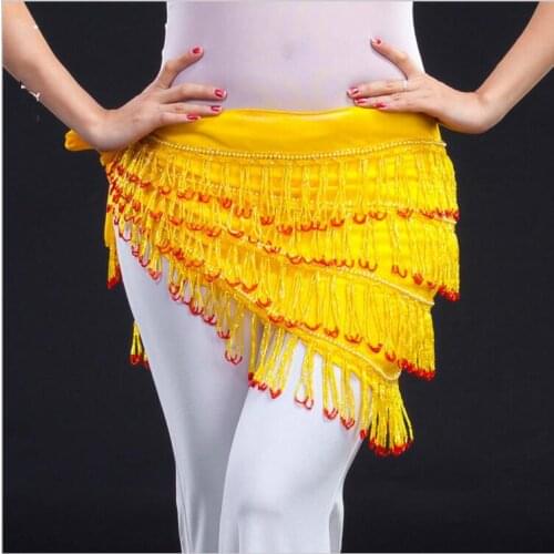 3 Layers Fringe Tassel Belly Dance Waist Belt Chain Sequins Hip Scarf Womens Belly Waistband Skirt