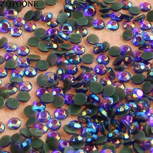 ZOTOONE Hot Fix Rhinestone Strass Shoes Applique Blue Ab Crystal Flat Back Nail Art Rhinestone Heat transfer Weding Decoration