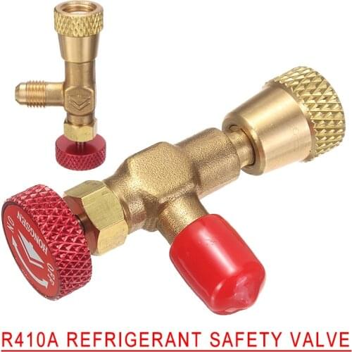 1Pc New Durable Shut-Off Valve R410A Air Conditioning Flow Control Valve Safety Valve Adapter 1/4"-5/16" Home Repair Tools