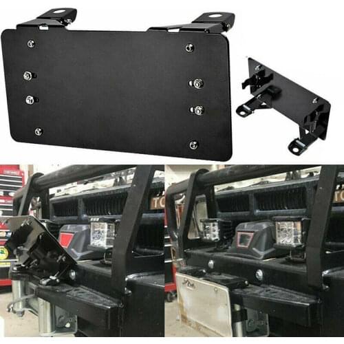 1pc License Plate Frame Hole Guide Rope Holder Replacement Vehicle Accessories Car Steel Flip-Up Winch Roller Mount Bracket