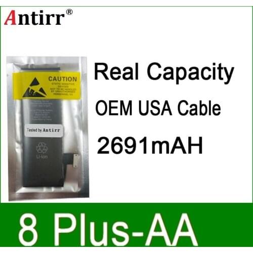 10pcs/lot Real Capacity China Protection board 2691mAh 3.7V Battery for iPhone 8plus zero cycle replacement repair parts 8p AA