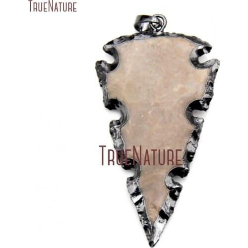 10Pcs Jaspers Pendant Zigzag Gun Black Plated Hammered Arrowhead Pendant Approx 66x35mm PM15921