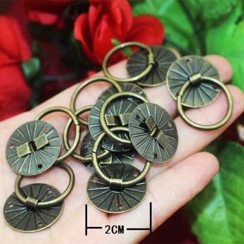 Antique Bronze Tone Sun Drawer Cabinet Desk Door Pull Handle Knob Furniture Hardware 2cm,10Pcs
