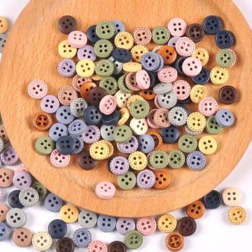 100pcs 10mm Mixed Wooden decorative Buttons For Sewing clothing Scrapbooking Crafts Home Decor