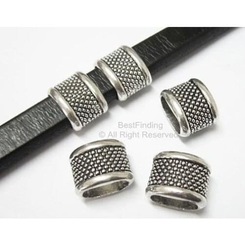 10x6mm Licorice large dots sliders Aka spacer licorice leather findings -LF17