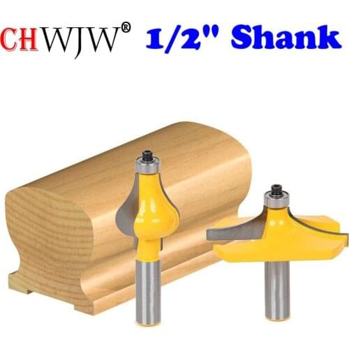 2 Bit 1/2" Shank Handrail Router Bit Set - Standard/Flute Line knife Woodworking cutter Tenon Cutter for Woodworking Tools