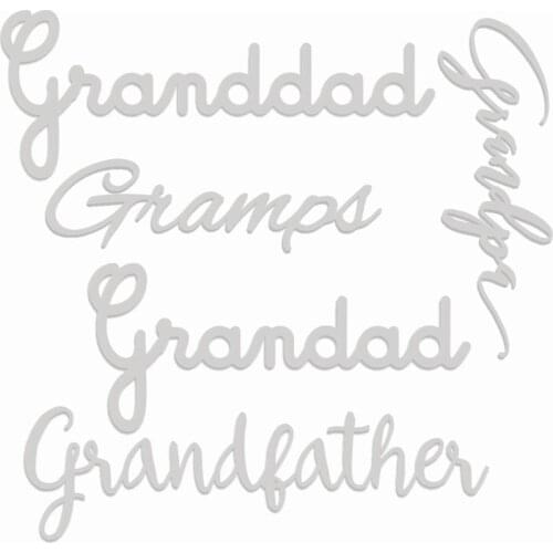2020 New English Grandad Metal Cutting Dies For Cut Paper Making Words Granddad Decoration Greeting Card Scrapbooking No Stamps