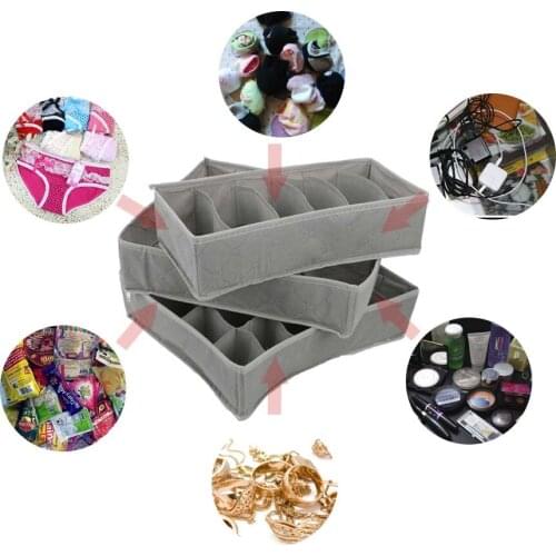 3 pcs/set Storage Boxes For Ties Scarf Socks Drawer Closet Organizers Box Underwear Bra Shorts Divider Organizer Home Storage