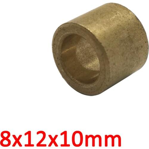 8x12x10mm 4PCS/Lot Brass 8mm Rod Shaft Slide Bearing Bush Machine Bronze Self-lubricating Oil Sintered Linear Bushing