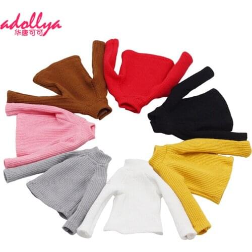 Adollya BJD Doll Accessories Wool Sweater Clothes for Doll Turtleneck Sweater Hoodie Suitable for 1/6 Dolls