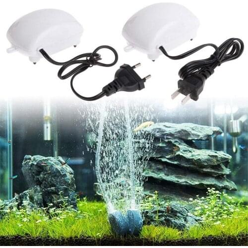 Aquarium Air Pump Fish Tank Mini Air Compressor Oxygen Pump US/EU Plug Ultra Low Noise Aquarium Fish Tank Oxygen Pump