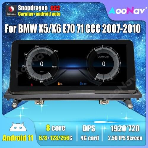 Car Radio For BMW X5/X6 E70/71 2007 2008 2009 2010 CCC GPS Navigation 4G WIFI Wireless Carplay Android 11.0