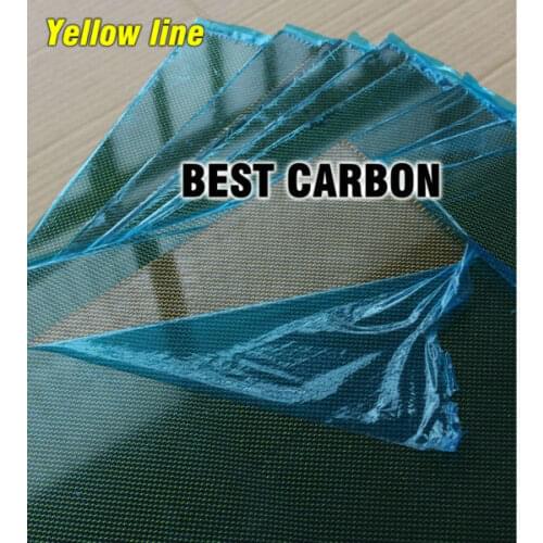 Free shipping 400mm x 500mm Yellow line glossy Carbon Fiber Plate, cf plate , carbon sheet ,carbon panel