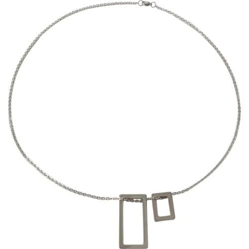 Geometric Rectangular Pendant Necklace simple and fine style niche design sense clavicle chain ins style neck chain