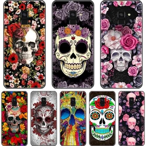 Phone Case For Samsung Galaxy A6 A7 A8 2018 A3 A5 2016 2017 Skull Silicone Back Cover For Samsung Galaxy A6 A8 Plus 2018 Case