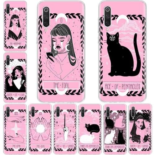 Pink Witches Moon Tarot Mystery Phone Case For Xiaomi Redmi Mi Note 8 9 10 CC9 9T A1 A2 A3 Lite Pro 6X 5X F1 CC9E Coque Cover
