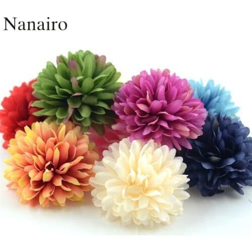 5PCS 7cm Chrysanthemum Artificial Silk Flower Head For Home Wedding Party Decoration Scrapbooking DIY Hydrangea Flowers Wall