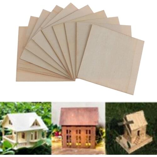 10pc/bag 100*100*1.5mm Wood Sheet Wooden Plate Model for DIY House Toys