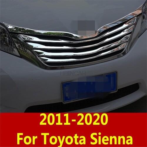 For Toyota Sienna 2011-2020 Front car mark Decorative strip intermediate net Decorative bright strip Exterior modification