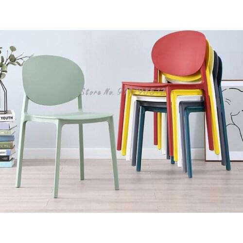 Home modern minimalist desk chair Nordic ins stool living room dining table and chair thickened plastic makeup chair