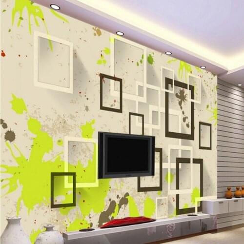 Custom mural Retro color ink box 3D living room wallpaper TV backdrop decoration wallpaper custom mural