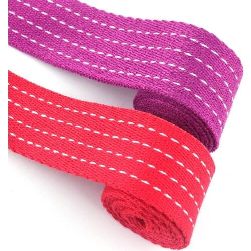 30mm Width Cotton Stripe Webbing Backpack Fabric Strap Webbing Purse Making Leash Canvas Tote Bag Handbag Dog Collar Supplies