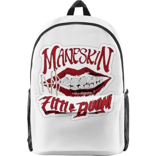 Maneskin Fashion Oxford Cloth Shoulder Backpack Printed Multi Zipper Pack Casual Girls Student School Bag