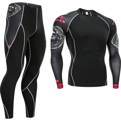 Mens Warm Underwear>Long Underwear Set Rashguard mens winter sports suits Jogging, quick-drying compression tights