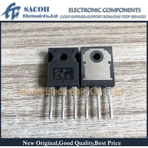 Free Shipping 10Pcs STW75NF30 75NF30 STW75NF20 75NF20 TO-247 N-channel 300V 60A Power MOSFET
