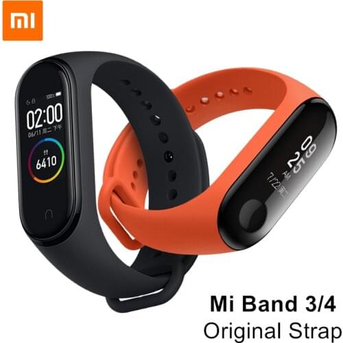 Xiaomi Mi Band 3 4 Strap Black Blue Orange Wine-red Pink Limited Edition Color TPU Bracelet Original Wrist Strap