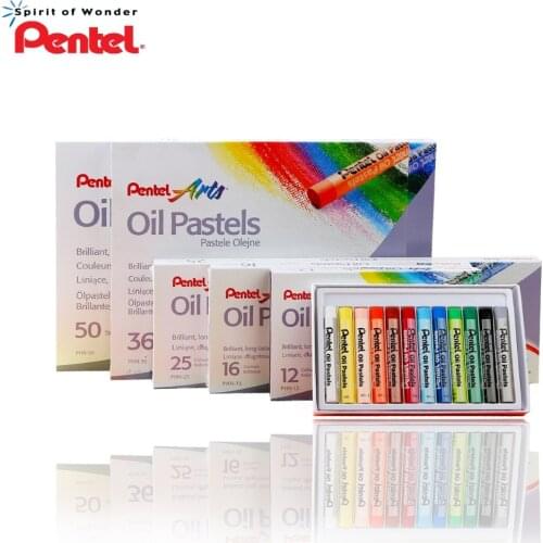 Pentel Oil Pastel PHN 50 Colors Professional Drawing Stick Washable Oil Paint Soft Pastel For Artist,Student, Kids