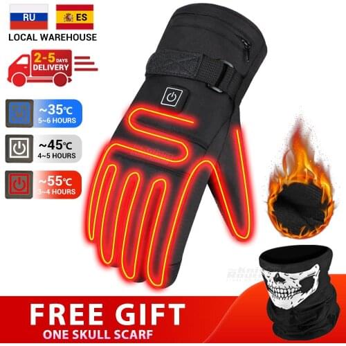 Motorcycle Gloves Heated Water-resistant Motorbike Biker Moto Gloves Winter Touch Screen Battery Powered Riding Heating Gloves