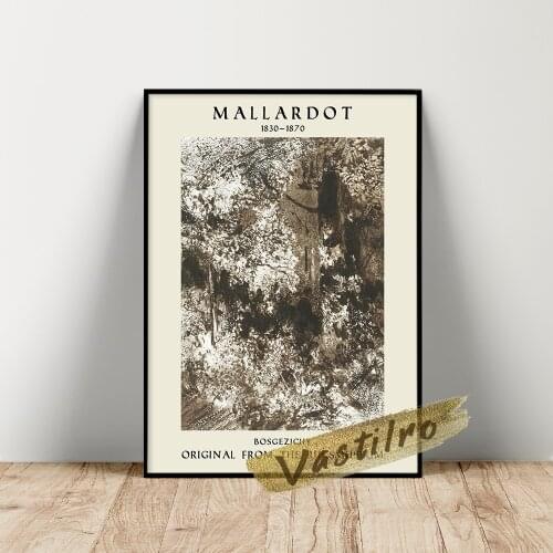 Bosgezicht Mallardot Poster, Natural Scenery Art Prints, Vintage Landscape Canvas Painting, Living Room Bedroom Wall Stickers