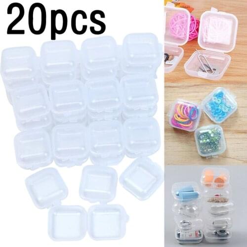 NEW 3.5*3.5cm Small Plastic Storage Box for Jewelry Beads Earring Jewelry Container Transparent Square Box Case Container