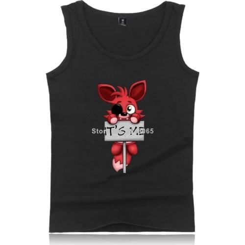 Fnaf printed boys tank tops Five Nights At FNAF casual tank top men sleeveless shirt plus size summer vest Mens clothing