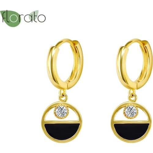 925 Silver Ear Buckle Hoop Earrings High-end Atmospheric Rhinestone Zircon Pendant Earrings Women Luxury Wedding Custom Jewelry