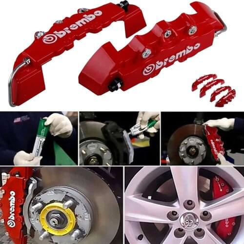 3D Car Truck Disc Brake Caliper Covers Front Rear Auto Universal Kit Decoration Modification Set for 14~19&above Inch Over Wheel