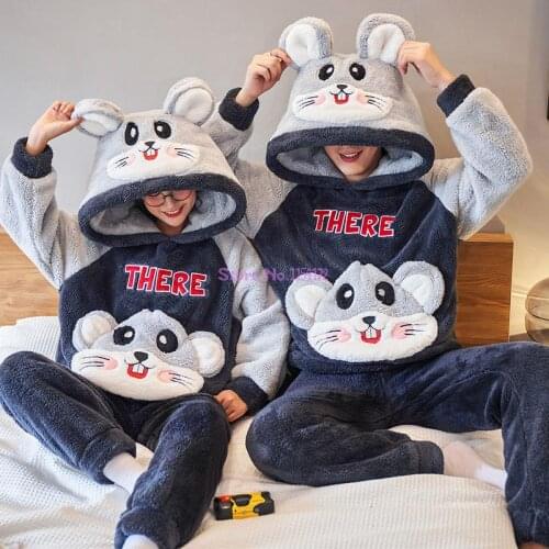 Couple Pajamas Women Spring, Autumn And Winter Coral Fleece Thickened Plus Fertilizer Plus Size Mens Flannel Home Service Suit