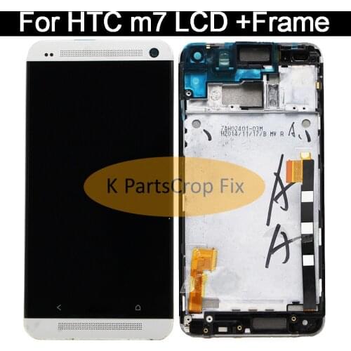 100% tested For HTC One M7 LCD Display Touch Screen Digiziter+Bezel Frame Assembly Replacements, Free shipping+Tracking Number